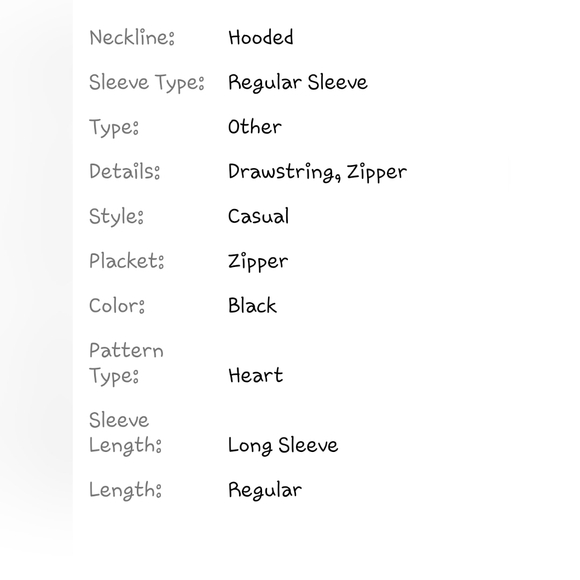 SHEIN Plus Heart Patched Drawstring Hooded Jacket 4XL - Picture 11 of 12